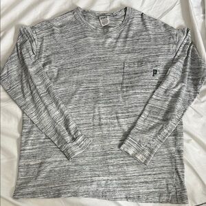 PINK Heathered Gray Long Sleeve Tee